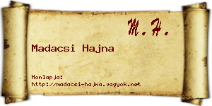 Madacsi Hajna névjegykártya